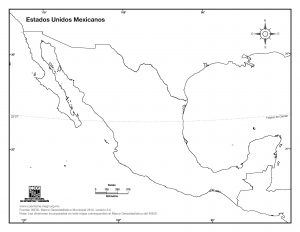 Mapa de México sin división política