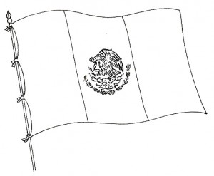bandera de mexico chida para colorear
