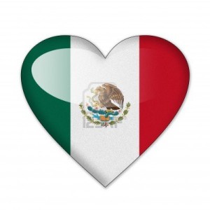 bandera de Mexico en forma de corazon