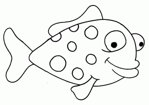 Dibujos peces para colorear graciosos