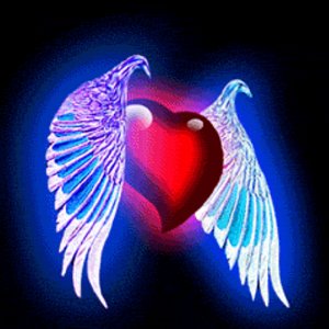 Imágenes de corazones con alas que brillan