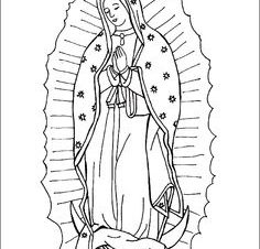 Imágenes de la Virgen de Guadalupe para colorear bonitas